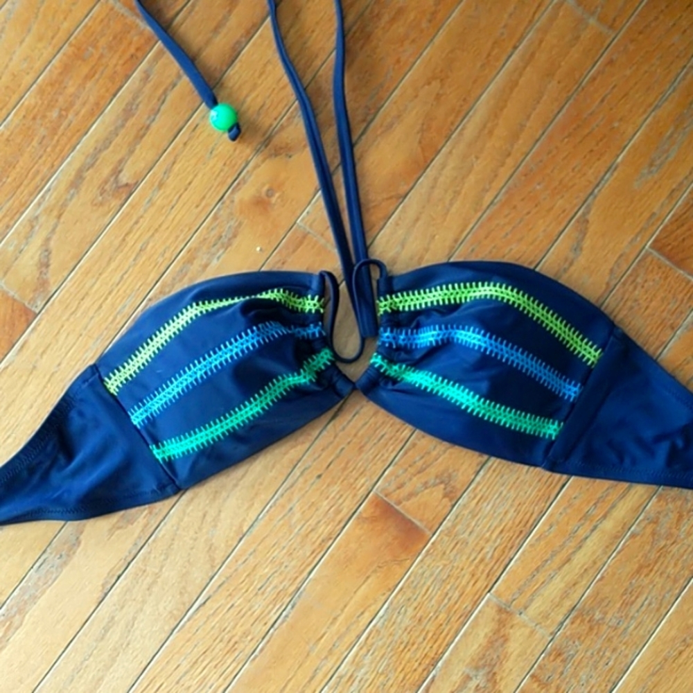 Aeri navy strapless bathing suit top size large practically new